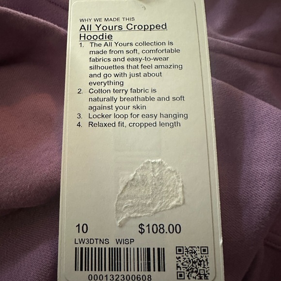 NWT Lululemon All Yours Cropped Hoodie 10 - Picture 8 of 8